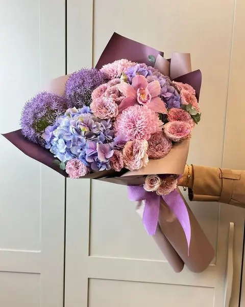 Lila Ortancalı Buket
